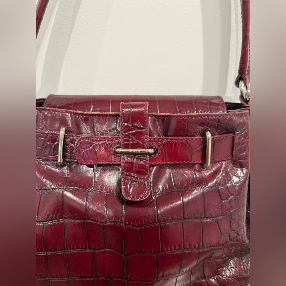 Furla Greta embossed croc handbag shoulder bag - Picture 9 of 13